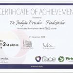 Certyfikat of achievement - DR Judyta Prusko - Findzińska